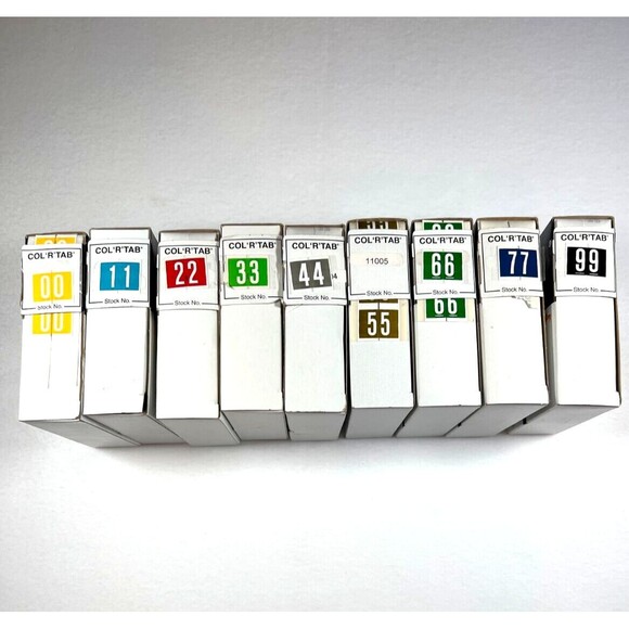 Tabbies Original COL'R'TAB 11000 Series Numeric Labels 9 lot 1"H x1 1/2"W BUNDLE - Picture 2 of 11